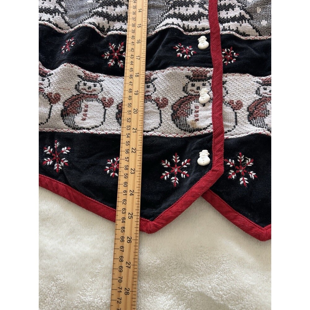 Dress Barn Woman Vest 2X Snowman Button Christmas Tree Snowflake Novelty Vintage - Picture 5 of 9